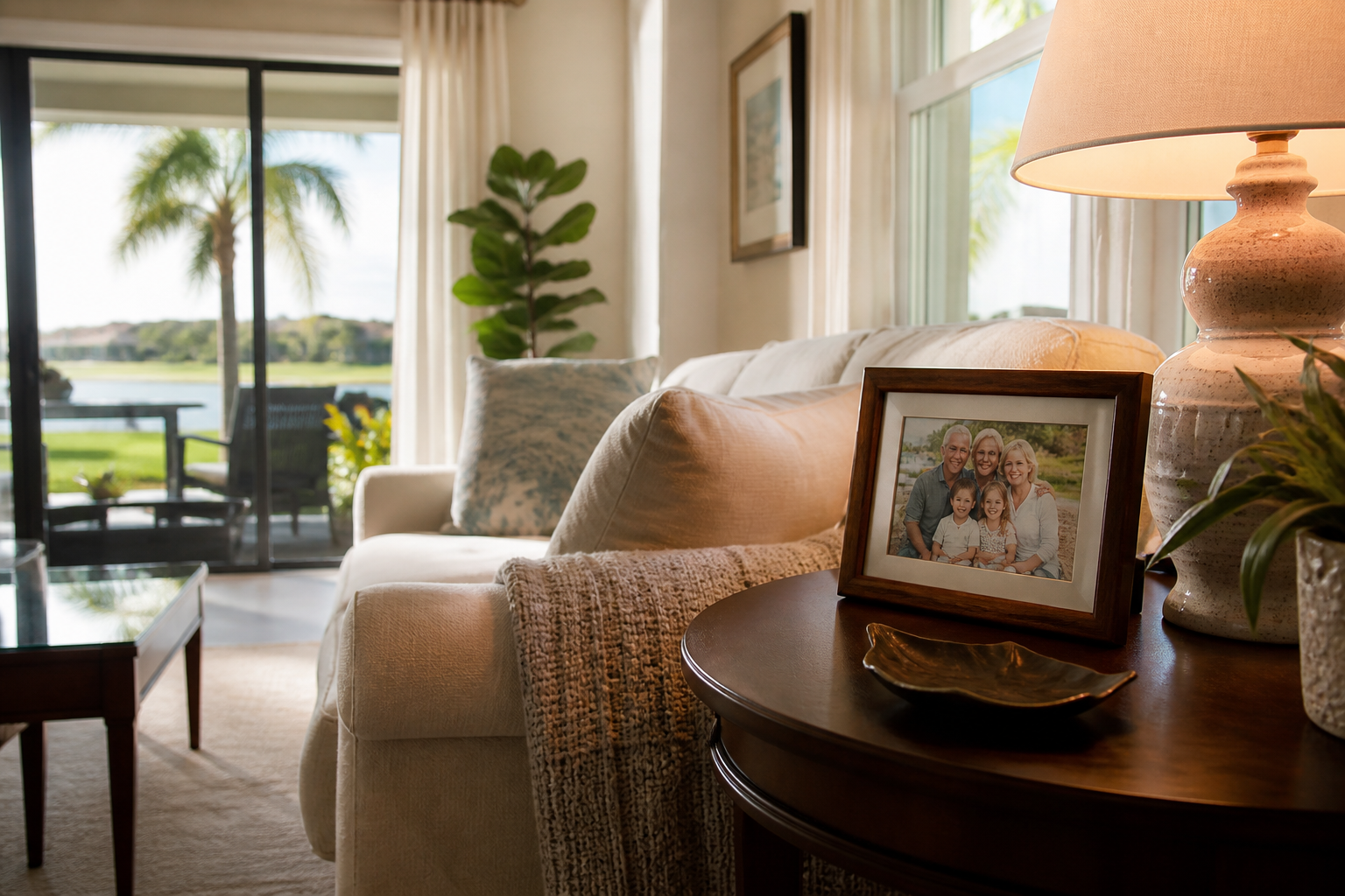 Family home and portrait