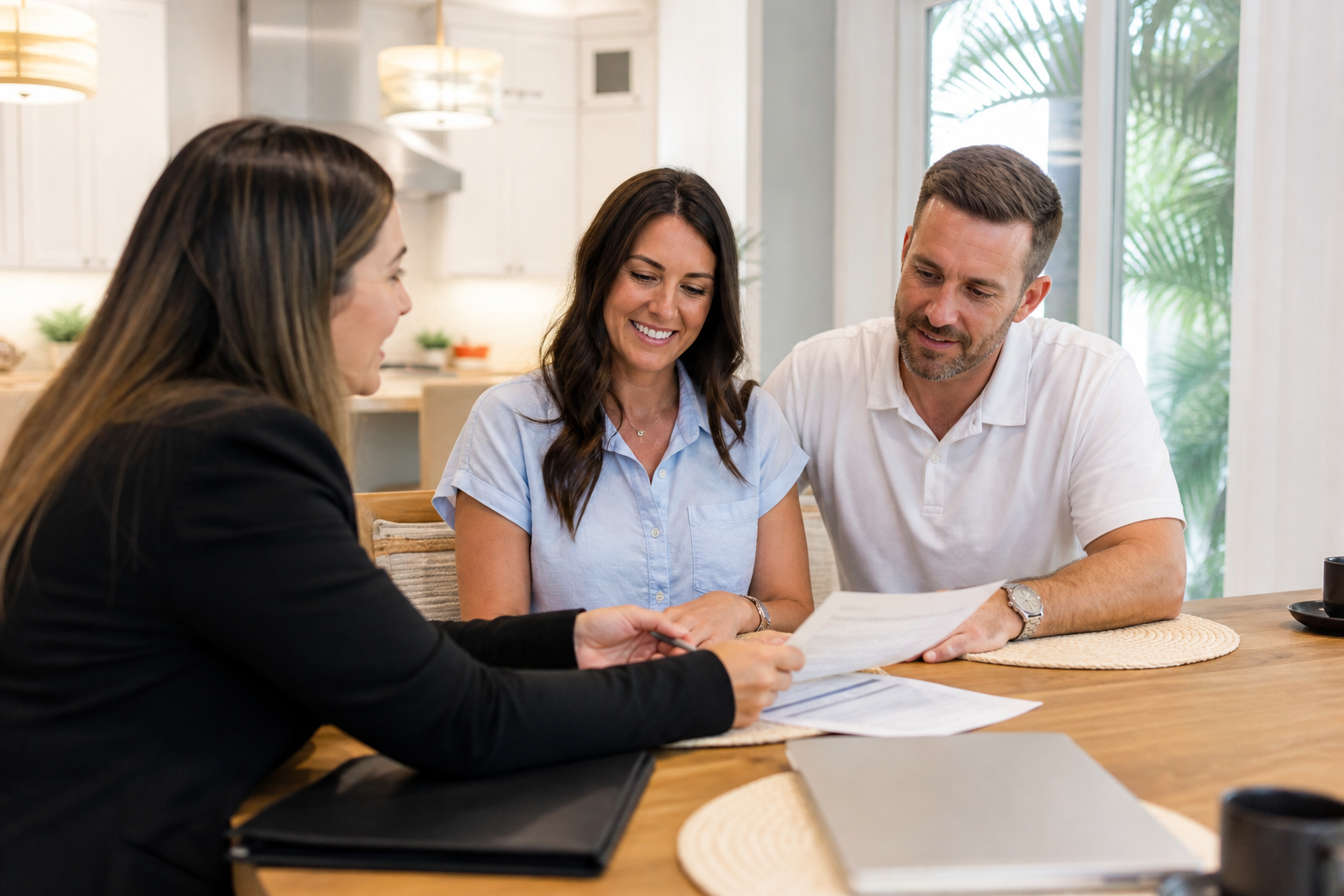Advisor meeting with a family